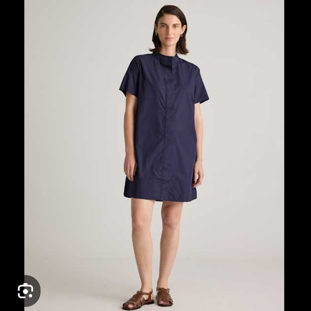 Quince Women's 100% Organic Cotton Short Sleeve Shirt Tunic Dress Size M